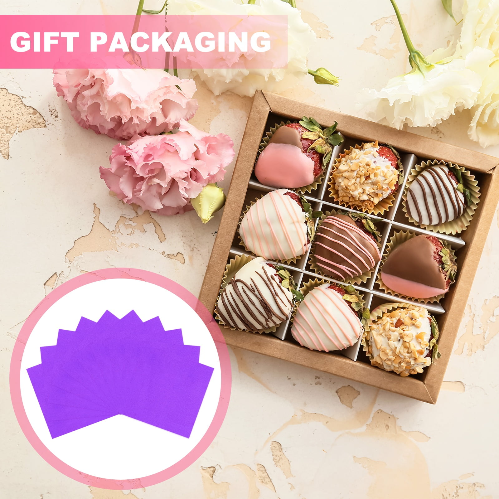 Uxcell 200 Pcs Candy Foil Wrappers, 7.87 x 7.87 Inch Aluminium Foil Chocolate Bar Square Wrappers for Tea Brownies DIY Packaging Wedding Party Decoration, Purple (Orange Peel)