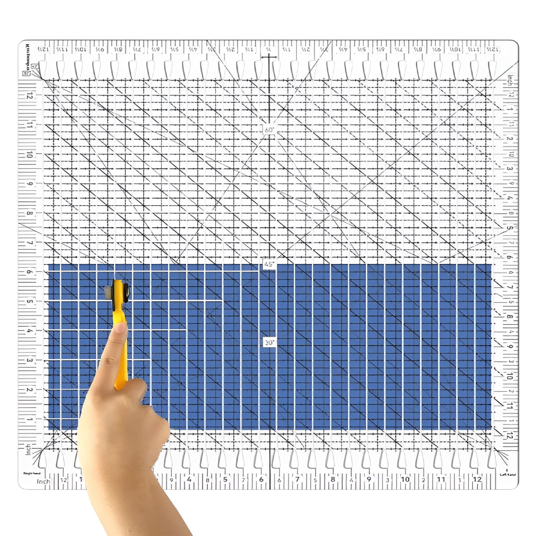 CCOCC 6/12inch Scale Slotted Quilting Ruler Acrylic Fabric Strip Cutting Sewing Patchwork Template Arts Crafts Supplies Tools