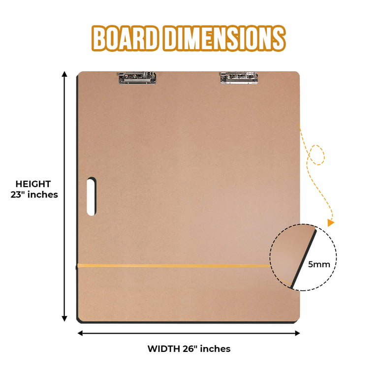 Drawing Board 17 x 24 Art Board Double Clip Sketch Board Hardboard