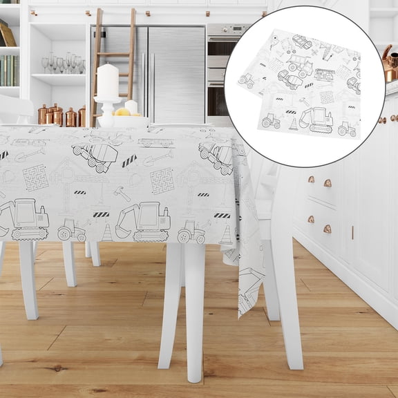 WEUVEB Paper Table Cover 1 Pack 108x54 Inches Disposable Tablecloth for Classroom and Party Activities