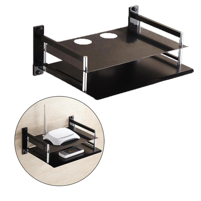 Caja de almacenamiento de enrutador inalámbrico de montaje en pared Estante Soporte de control remoto Soporte de soporte Organizador de soporte S Baoblaze Soporte de estante del enrutador
