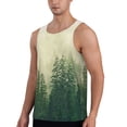 thumbnail image 2 of Gukieu Fog Forest Print Men's Quick Dry Fitness Vest, Round Neck Sleeveless Fitness Bodybuilding Top-X-Large, 2 of 7