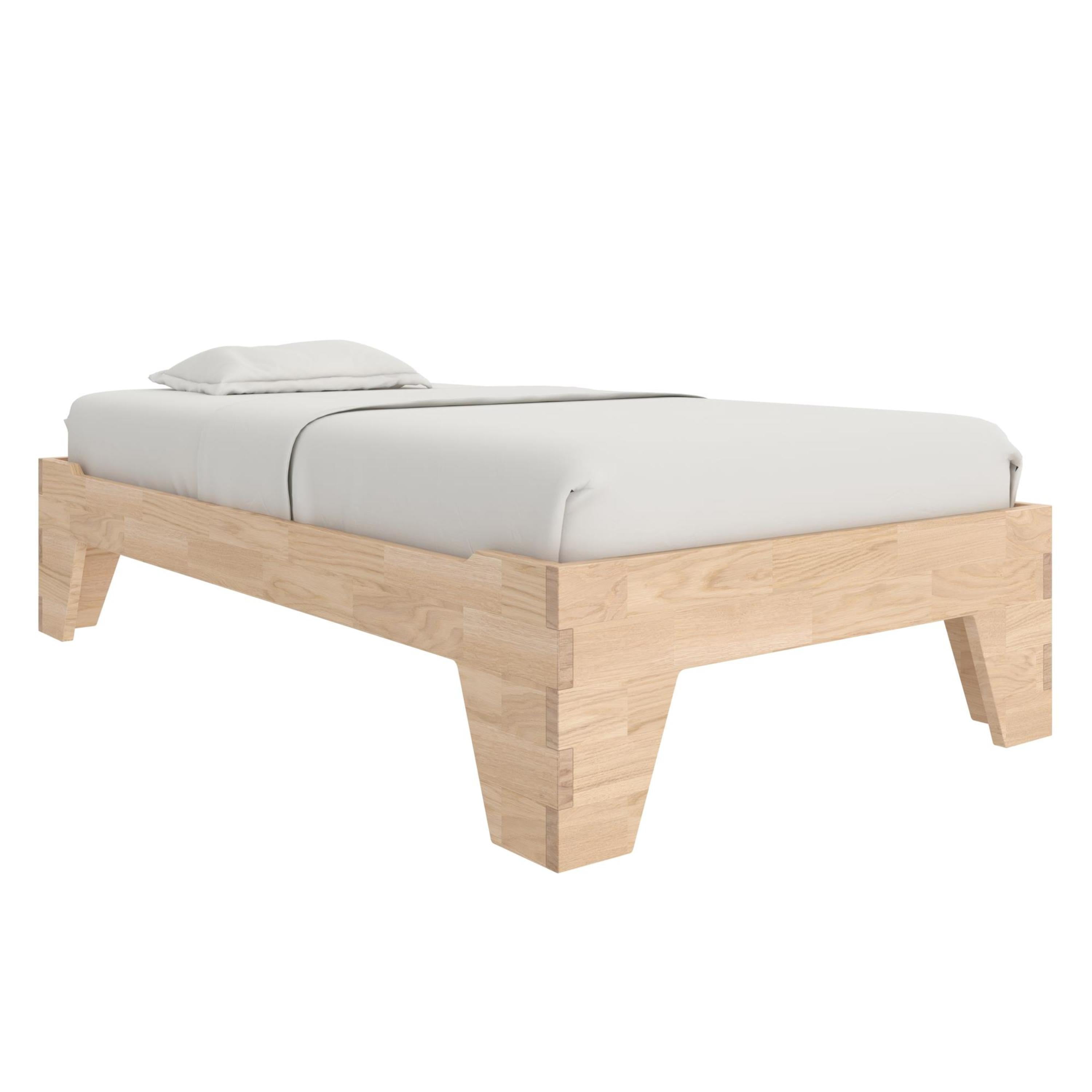 Little Seeds Maverick Montessori Toddler Floor Bed with 2 Heights, Natural Wood Grain