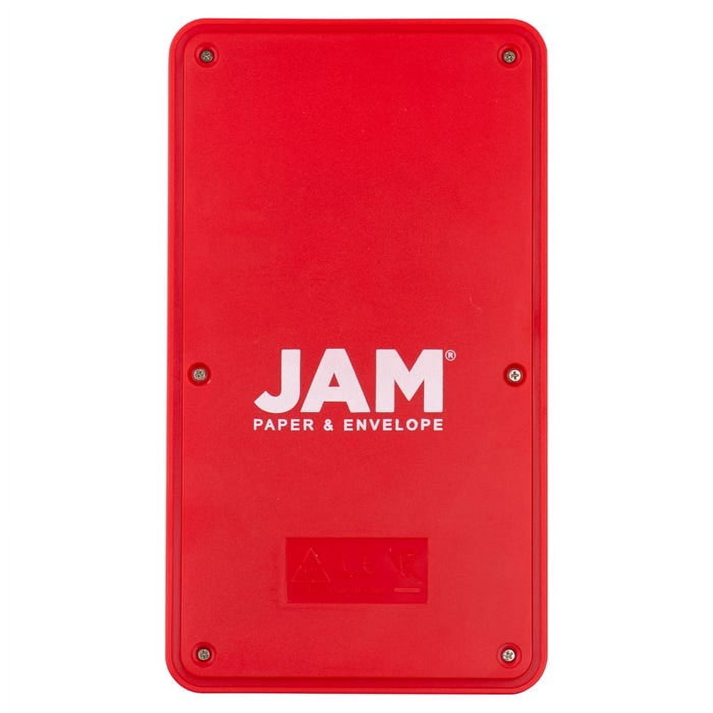 JAM Paper Desktop Calculator, 10 Digit LCD Display, 3 3/4 x 6 3/4 Inches, Red, Bulk 10/Pack
