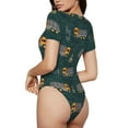 thumbnail image 3 of Gaeub Big Machine Women'S Short Sleeve One Piece Swimsuit Sexy High-Waisted Bodysuit For Swimming, Beach, Sports - Large, 3 of 9