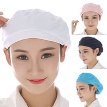 Cheers.US Women Breathable Cotton Dust-proof Top Hat Restaurant Baker Kitchen Cooking Chef Cap