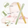 thumbnail image 2 of Tubos de dentición huecos (paquete de 5), juguetes de dentición para bebés de silicona suave, juguetes para morder para bebés sin BPA, fáciles de limpiar Ormromra JQWJ301, 2 of 8