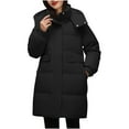 thumbnail image 2 of UPPADA Women's Winter Puffer Coat Dressy Quilted Lightweight Long Puffer Coats Hooded Jacket Thickened Winter Coats Zip Up Baggy Down Outerwear,Beige Jacket Black,XXL, 2 of 8