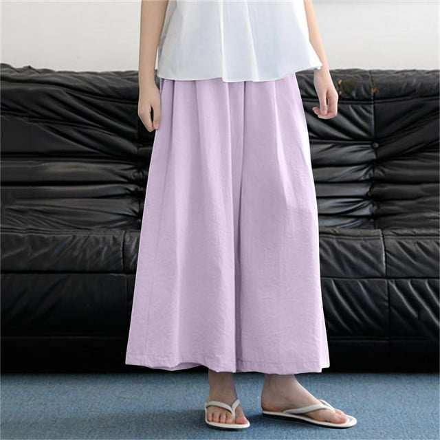 Cowsor Girls High Waisted Pants Stretchy Palazzo Wide Leg Pants with Pockets, Soft Comfy Lounge Fall Outfit