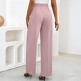 thumbnail image 4 of Inglocry Wide Leg Dress Pants for Women High Waisted Office Work Trousers Business Casual Slacks Button Flowy Palazzo Pant Pink S, 4 of 9