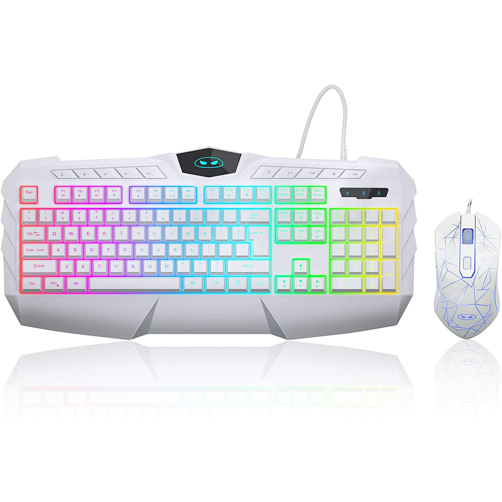 Gaming and Mouse Combo, Plannu GK770 RGB Backlit Wired Gaming Keyboard with Multimedia Keys, Ergonomic Wrist Rest Computer Keyboard, 3200 DPI Gaming Mouse for Windows PC Gamers | Walmart Canada