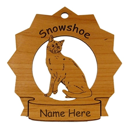 Snowshoe Cat Ornament Personalized with Your Cat's Name 7416