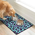 thumbnail image 2 of Cartoon Abstract Leopard Pet Mat - Playful Animal Texture Bowl Pad - Soft & Comfortable - Keeps Feeding Area Neat, 2 of 6