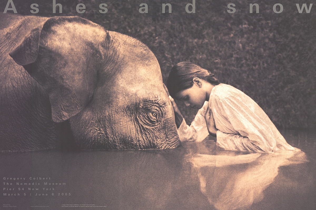 GREGORY COLBERT Girl with Elephant 24" x 36" Poster 2005 Photography