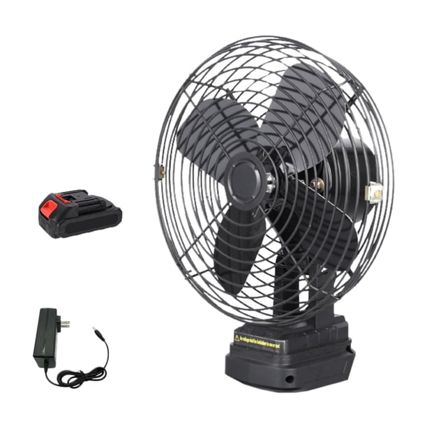 Ventilador de pie para camping con 2 velocidades, 1200 mAh, inalámbrico, para oficina, tienda de campaña, interior 10 secciones