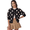 Black, variant on Women's Casual Polka Dot Knit Cardigan Crewneck Button Down Long Sleeve Sweater