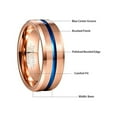 thumbnail image 3 of NUNCAD Men's 8mm Tungsten Ring Grooved Carbide Matte Finish Beveled Edge Wedding Band Size 6 to 14, 3 of 5