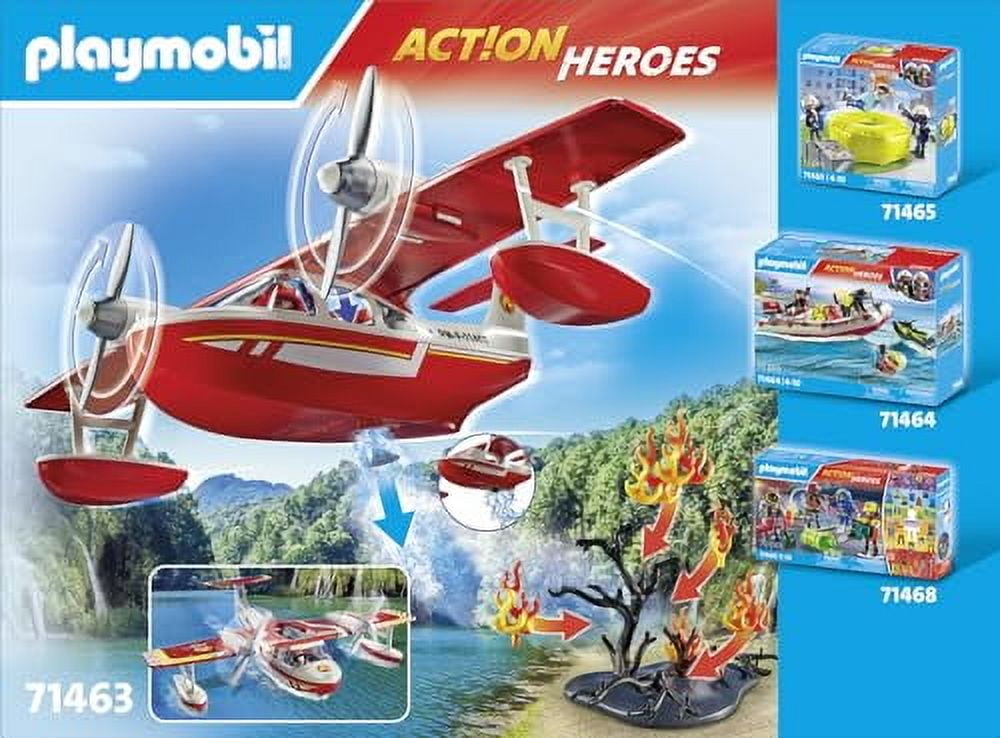 PLAYMOBIL, Action Heros Firefighting Plane, #71463, NEW - Walmart.com