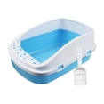 thumbnail image 2 of kusrkot Cat Litter Tray Anti Splashing Portable Semi Closed Open Top Pet Litter Tray Blue, 2 of 9