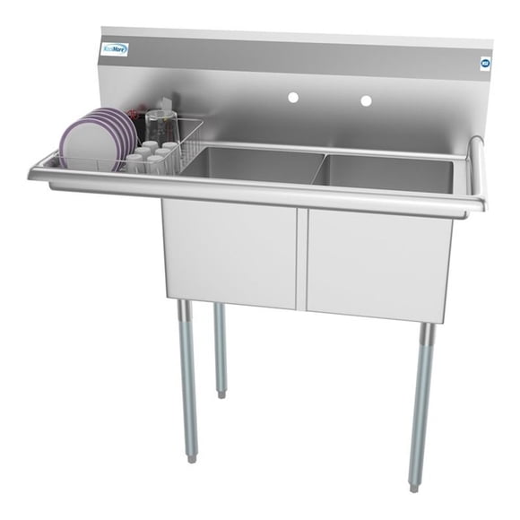 Koolmore 14x16x11 Left Stainless Steel Kitchen Prep & Utility Sink in Silver