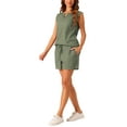thumbnail image 4 of INSPIRAR CHIC Conjunto de Pijamas de 2 Piezas de Tejido Waffle para Mujeres, Top Sin Mangas y Pantalones Cortos, Conjuntos de Lounge en Verde Oliva, 4 of 6
