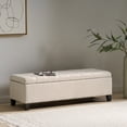 thumbnail image 2 of GDF Studio Wendover Contemporary Fabric Tufted Storage Ottoman Bench, Dark Beige Linen and Dark Brown, 2 of 10