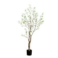 thumbnail image 2 of Nearly Natural Deluxe Cherry Blossom Artificial Potted Tree - 6' - White, 2 of 7
