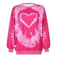 thumbnail image 2 of HBFAGFB Womens Sweatshirts No Hood Crew Neck Tie Dye Love Print Casual Fashion Clothing Pink Size S, 2 of 4