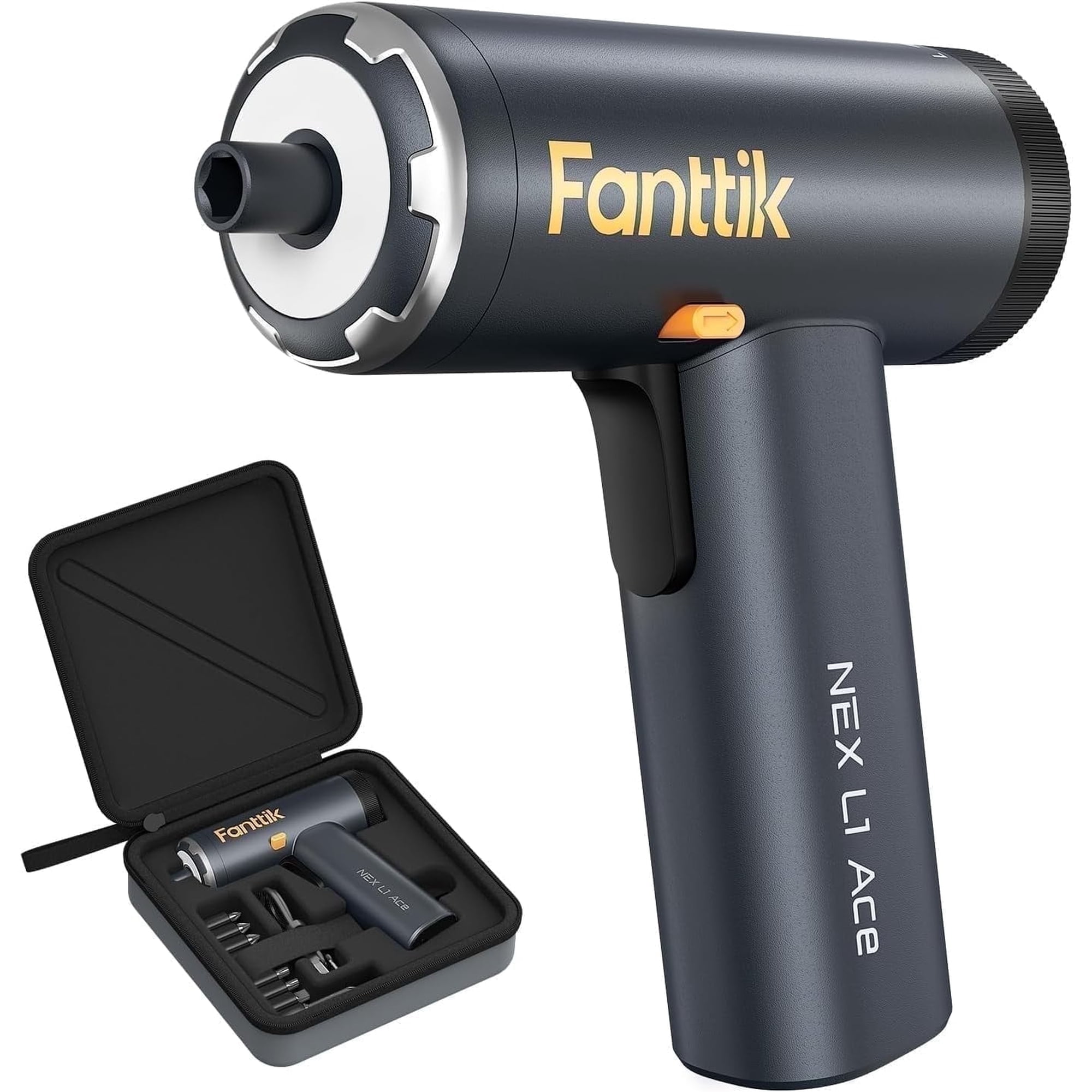 Fanttik L1 Ace 3.7V Cordless Power Screwdriver,2000mAh,220 RPM,6 Settings,LED Light and Case-Repair Tool for Furniture,Computer,Air conditioner