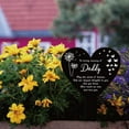 thumbnail image 4 of Heart Daddy Garden Stake Memorial Remembrance Plaque Stake for Cemetery Acrylic Grave Stake Waterproof Sympathy Garden Stake for Yard Grave Cemetery (Daddy), 4 of 8