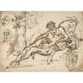 thumbnail image 3 of Domenico Gargiulo 24x19 Black Modern Framed Museum Art Print Titled - Reclining River God, a Goat's Head, and Studies of Heraldic Emblems (1612-75), 3 of 5