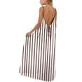 thumbnail image 2 of ITSAME Girls Slip Dress, Striped Print Loose Fit Backless Summer Fashion Casual Dress for Kids Brown 5T, 2 of 9