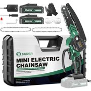 Saker Mini Chainsaw,6 Inch Portable Electric Chainsaw Cordless, Small Handheld Chain saw for Tree Branches,Courtyard, Household and Garden(SK1806D-G)