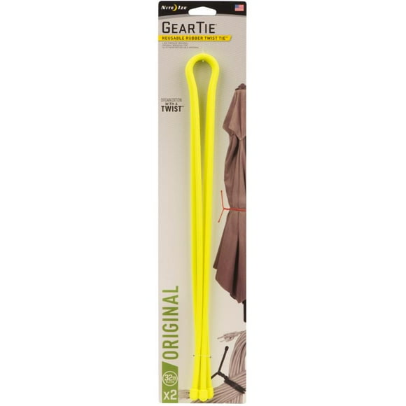 2 Pack 32" Neon Yellow Rubber Twist Ties