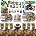 thumbnail image 2 of Yoda decoraciones para fiesta de cumpleaños, vasos de papel, platos, servilletas, globos, pancarta, mantel, adornos para pasteles para niños, Baby Shower, 2 of 4