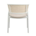 thumbnail image 6 of Leisuremod Ervilla Mid-Century Modern Dining Armchair with White Powder Coated Steel Legs and Wicker Back for Kitchen and Dining Room, Beige, 6 of 13