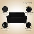 thumbnail image 3 of Easy-Going Jacquard Stretch Sofa Slipcover Non Slip Couch Cover, Oversized Sofa, Black, 3 of 7