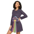 thumbnail image 3 of FORMRS Womens Long Sleeve Nightgowns Crew Neck Sleep Shirt Soft Pajamas Sizes S-3XL, Colorful UFO, 3 of 8