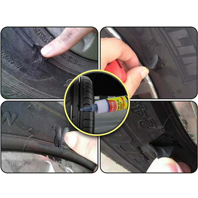 Tire Repair Glue Liquid Car Auto Rubber Tire Repair Glue Repair Tire Cracks  Strong Black Glue Silicone Adhesive For Tires 30ml - AliExpress