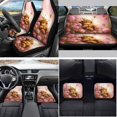 thumbnail image 2 of Yuyamidu Highland Cow Car Seat Cover Set of 15 Pink Rose Car Carpet Mats Steering Wheel Cover Seatbelt Shoulder Pad Coaster Automobile Gear Shift Knob Cover Set, 2 of 6