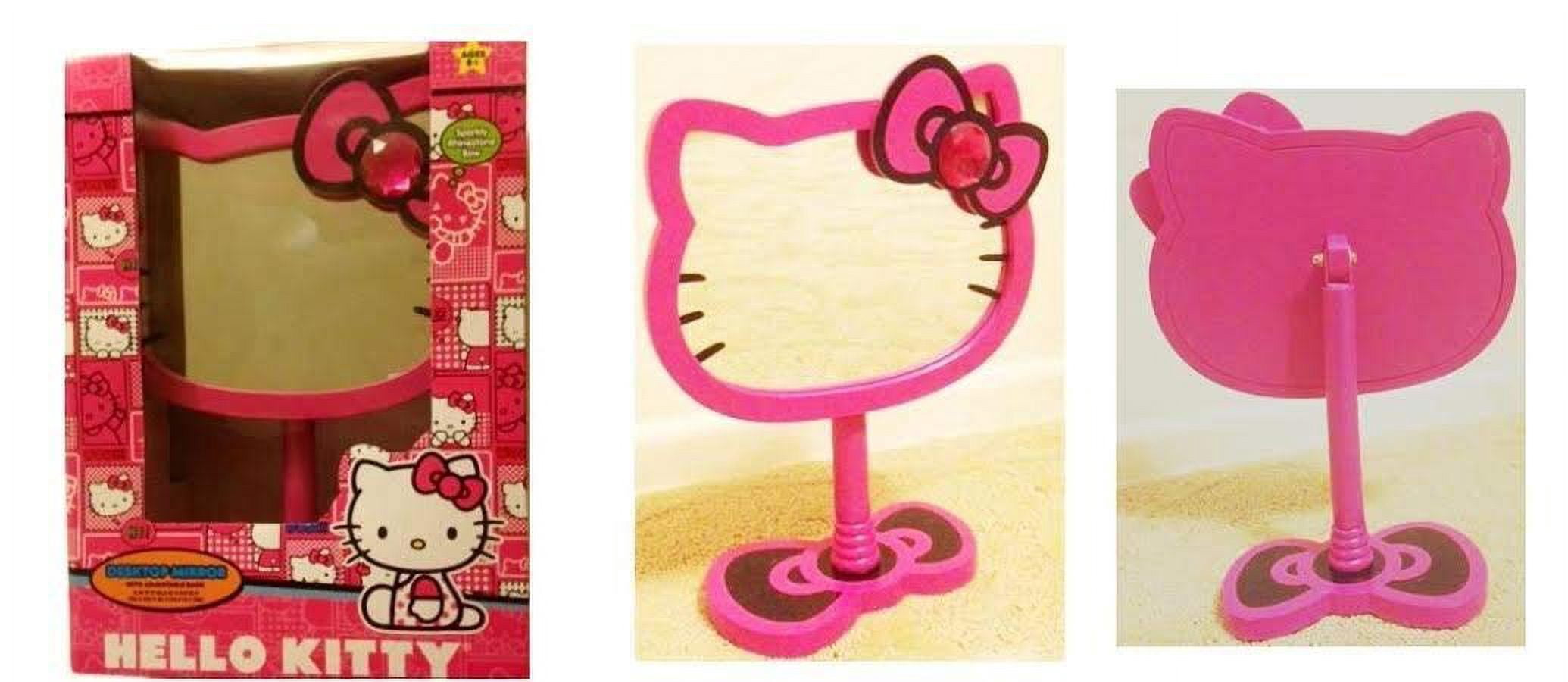 Hello Kitty Table Top Desk Top Mirror Pink Rhinestone Bow