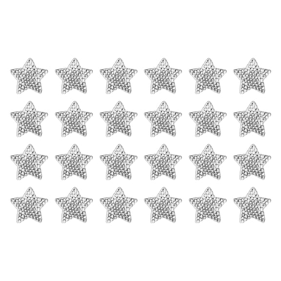 Uxcell 24 Pcs Star Iron on Patches 2cm Sew on Patches for DIY Crafts Clothing Repairing Shoes Bag Hat Decoration, Clear White