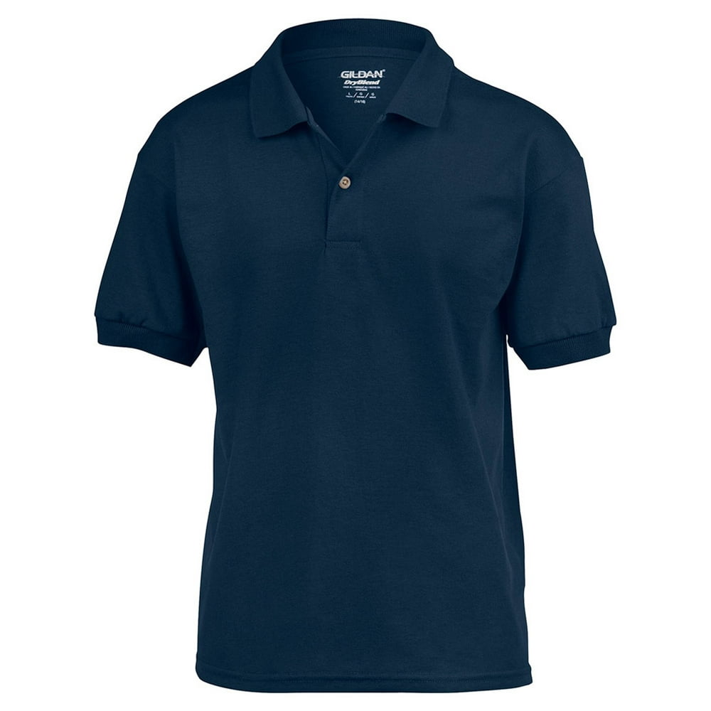 Gildan - Gildan 8800B DryBlend Youth Polo Shirt -Navy-Medium - Walmart ...