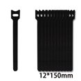 thumbnail image 1 of 50pcs Releasable Cable Ties Plastics Nylon Hook Loop Wrap Zip Bundle Fastener Straps Detachable T-type Wire Organizer black 50 pieces, 1 of 6