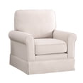 thumbnail image 3 of Ebello 30" Swivel Accent Chair, Wide Bohemian Cotton Blend Vertical Arm Accent Chairs for Adults, White, 3 of 9