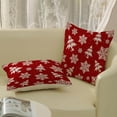 thumbnail image 5 of Christmas Pillow Covers 16x16 Inch 2 Pcs Red Cream Christmas Tree Decor Throw Pillows Winter Snowflakes Xmas Holiday Farmhouse Decorations Pillowcase Linen Cushion Cover for Couch Sofa Bed, 5 of 5