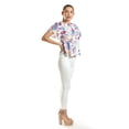 thumbnail image 2 of Blusa estampada de manga corta Roman Fashion, Juvenil, 5118 (Flor azul) azul G, 2 of 5