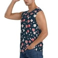 thumbnail image 3 of Lsque Cherry Blossoms Print Men's Cotton Blend Sleeveless Muscle Shirts (S-3XL)- Moisture Wicking, Odor Protection, UPF 30+,3X-Large, 3 of 8
