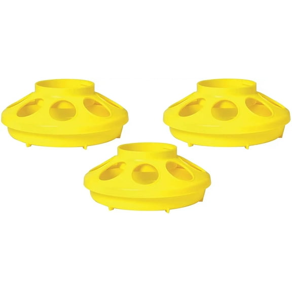 Little Giant Plastic Feeder Base Yellow 3-Pack