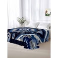 thumbnail image 5 of Boho Navy Blue Grey Twim Size Flat Sheet, Wrinkleproof & Fadeproof Cooling Flat Bed Sheet Only, Ethnic Geometric Southwestern Vintage Breathable Soft Bedding Top Sheets 66 x 96 Inches, 5 of 8